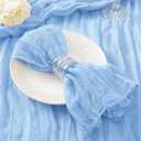 30 Pack Light Blue Cheesecloth Napkins Christmas Cloth Napkins Set of 30 Baby Blue Holiday Dinner Napkins Bulk 21x21 Inches for Wedding Bridal Shower Baby Shower Xmas Parties