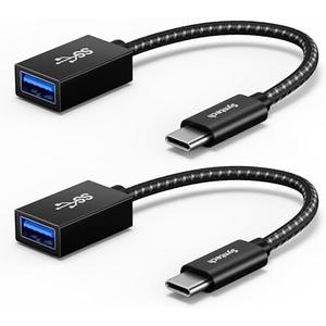 Syntech USB C to USB Adapter, 2 Pack USB C to USB 3, Type C to A, Thunderbolt 3 to USB Female Adapter OTG Cable Compatible with iPhone 17/Air/16/15 Pro Max, iPad mini 6, MacBook Pro, Air and More