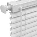Cordless Mini Blinds, 1" Light Filtering Window Blinds, Horizontal Venetian Blind for Indoor Windows, Bedroom, Bathroom,Office, Camper, No Tools Aluminum Slat Shades(White)