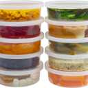 DuraHome - Deli Containers with Lids 8 oz. Leakproof - 40 Pack Plastic Microwavable Clear Food Storage Container/Slime Premium Heavy-Duty Quality, Freezer & Dishwasher Safe