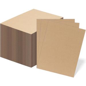 RLAVBL 100 Pack 8.5x11 Corrugated Cardboard Sheets, Flat Cardboard Inserts for Shipping, Mailing, Packing, DIY Crafts