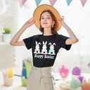 KIDDAD Easter Shirts for Women: Happy Easter Shirts Bunny Shirt Cute Rabbit Graphic Tshirt Casual Short Sleeve Tee Tops (M)
