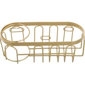Kitchen Sink Sponge Holder Caddie for Sponges Brushes Hanging Organizer for Kitchen Accessories Golden Wire Basket with Dry Wet Separation