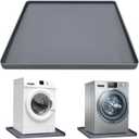 27x27 Inch Washing Machine Drain Pan Washing Machine Tray Washer Drip Pan Silicone Mat - Dryer Laundry Floor Protector Pad Anti Vibration Non-Slip (Gray)