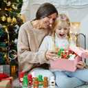 Zomiboo 48 Pcs Christmas Party Favors Bubble Wands Bulk Xmas Mini Bubbles Bottles Christmas Bubble Toys for Kids Classroom Prizes Gift Goodie Bags Fillers Holiday Birthday Party Supplies (Red)