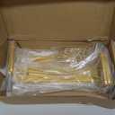 6 PCS Gold Steel Heavy Duty Brackets Without Lip, 8 Inch Supports DIY for Shelves Bracket with 5mm Thick, Industrial Modern Floating Shelf Support for Wall Mount Shelves