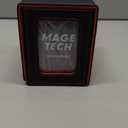 Mage Tech Card Deck Box for MTG Commander - Patented Design, Commander Display, Fits 100 Double-Sleeved Cards, 35pt Card Brick & Dice Tray - Black/Red