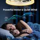 Ceiling Fans with Lights and Remote, 20” Low Profile Ceiling Fan, 2700-6500K Color Temperature, 6 Wind Speeds, Quiet DC Motor, Dimmable Modern Flush Mount LED Fan Light for Bedroom Living Room