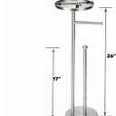 Toilet Paper Holder with Shelf, Tissue Roll Holder Stand with Storage Space for Holding Extra 4 Toilet Paper Rolls, Stainless Steel Rustproof Freestanding (Brushed Nickel)