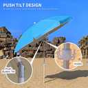 8ft Large Beach Umbrella,Heavy Duty Wind Resistant Portable Sun Shade w/Tilt Pole&Sand Anchor,Shoulder Carry Bag,Removable Hook,UV 50+ Protection,Air Vents Design for Patio Garden Pool