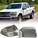 AUCERAMIC Chrome Mirror Covers Fit for 2015-2020 Ford F-150 Pickup 2-Door 4-Door Side View Mirror Caps