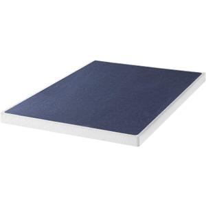 Best Price Mattress 4 Inch Metal Box Spring with Wood Slats, Full, Blue