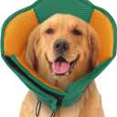 SUNFURA Dog Cone - Soft Cone for Dogs to Stop Licking, Pet E-Collar Alternative After Surgery, Adjustable Pet Recovery Collar for Wound Healing, Pine Green Medium