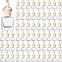 BBTO 100 Pcs Car Air Fresheners Diffuser with Wooden Cap Empty Aromatherapy Diffuser Clear Car Fragrance Holder Pendant Hanging Perfume Fresheners Bottles for Car Decor (Clear,Cube)