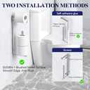 3 x Longzon Brushed Nickel Toilet Paper Holder Wall Mount, Self Adhesive Toilet Paper Holder Storage for 3 Roll Tissue, Premium 304 Stainless Steel Stick On Toilet Paper Roll Holder for Bathroom, Silver