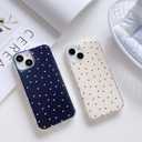 SZXYCZL Compatible with iPhone 15 Case, Cute Simple Heart Pattern for Women Aesthetic Kawaii Slim Soft PC + TPU Transparent Case-Blue