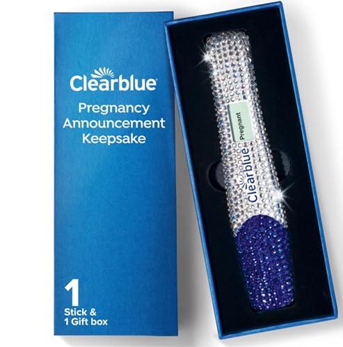 Clearblue Bedazzled Pregnancy Announcement Keepsake Stick 1ct; Unique and Memorable Reminder for Sharing Special Moments on Social Media