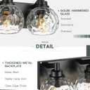 5-Light Black Bathroom Vanity Light, Hammered Glass Globe Shade
32 Inch matte black modern bathroom light fixture over mirror, UL listed, E26 bulbs, hardwired, upward only, VL200-MB-CL-5
