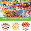 Zezzxu 7 oz Square Mini Dessert Cups with Spoons - 50 Pack Plastic Pudding & Parfait Cups Party Dessert Shooters for Serving Trifle Mousse Cake Appetizers