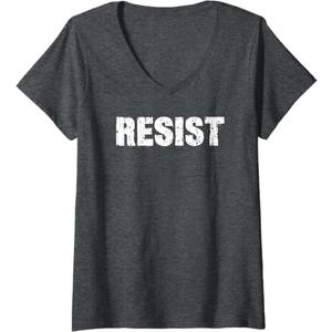Womens Resist V-Neck T-Shirt XL