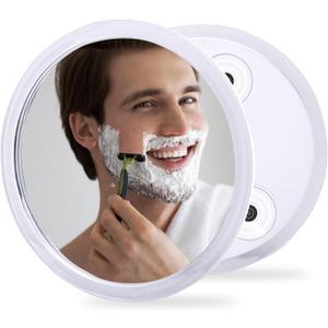 Fogless Shower Mirror for Shaving and Makeup with 3 Removable Powerful Suction Cups, Shatterproof Anti Fog Mirror for Shower and Bathroom, Glassless Safety Kids Mirror
