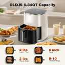 OLIXIS 12-in-1 Air Fryer 6.34 Quarts, Visable Airfryer with Window, 400F, Roast, Reheat, Dehydrate, Bake, Steam, Fries, Custard, Chicken, Wings, Sea Food, Vegetabels, Modern Black