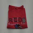 Womens On Friday We Wear Red Friday Military Support troops US Flag V-Neck T-Shirt M