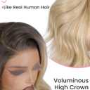 HANNE 13 * 6 Lace Front Wigs for Black Women 29 Inch Synthetic Pre Plucked Wavy Filp Curl Futura Fiber Glueless Blonde Wigs HD lace frontal Wig Hair Replacement Wigs for Every Occasion (Ombre Blonde)