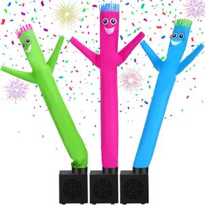 Poen 3 Pcs Mini Inflatable Tube Man Gift Funny Gag Birthday Wacky Waving Inflatable Guy with Blower Desktop Mini Dancer Gift for Women Party Decoration(Cute)