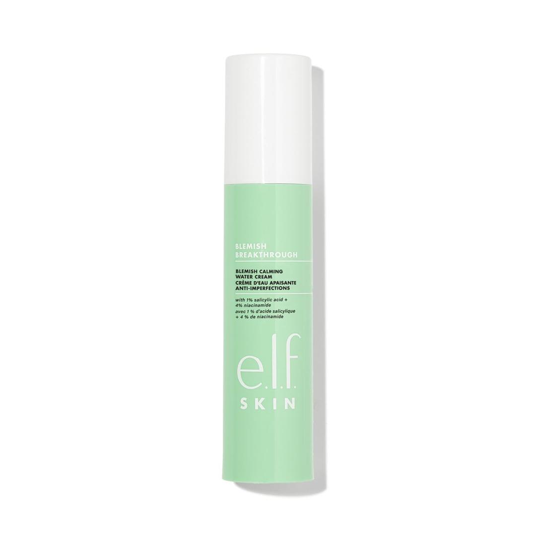 e.l.f. SKIN Blemish Breakthrough Calming Water Cream, Lightweight Blemish-Fighting Face Moisturiser, Prevents New Blemishes & Calms Skin (1.69 Fl Oz (Pack of 1))