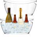Cheardia 2 Pcs Ice Bucket, Acrylic Champagne Bucket 5.5L Beverage Tub for Parties, Long and Narrow Mimosa Bar Supplies, Cocktail Bar, Champagne, Beer, Wine, Clear