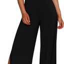 DAAWENXI Women's Sexy Halter Sleeveless Jumpsuits One Piece Backless Wide Leg Pants Side Rompers Vacation Beach Outfits (Black, M)