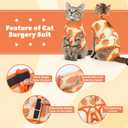 BRKURLEG Cat Recovery Suit, Surgery Onesie for Cats, After Surgery E-Collar Male and Female Alternative for Cats, Pet Surgery Shirt for Spay Abdominal Skin Anti Licking, Orange, S