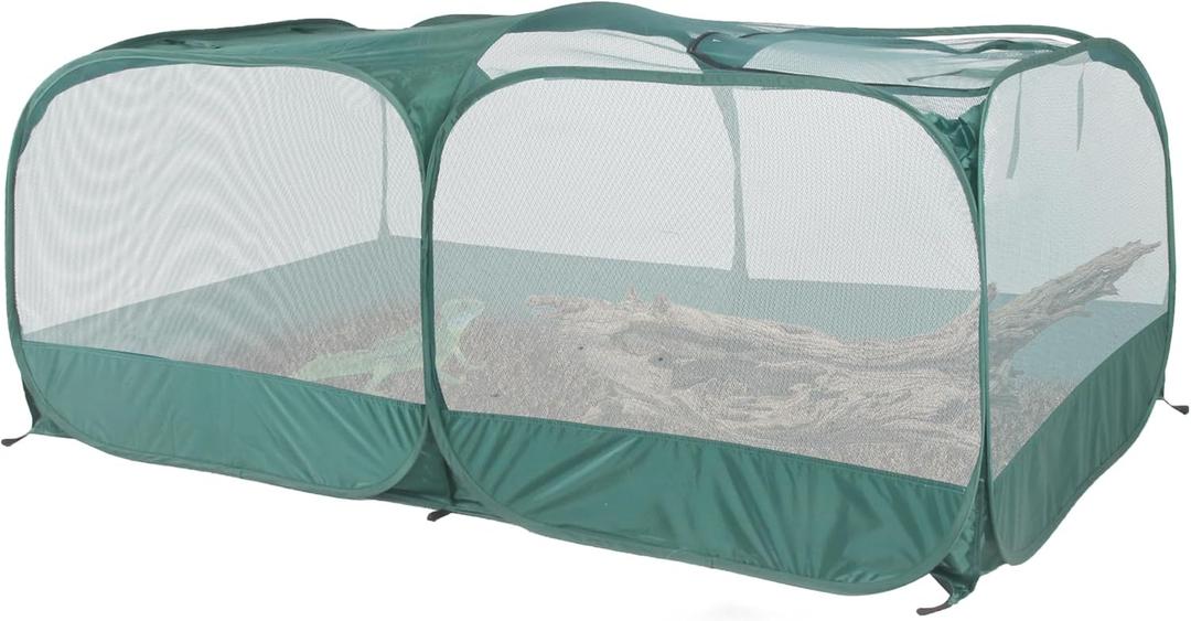Foldable Portable Pet Playpen, Pop-Up Breathable Mesh Small Animal Cage with Transparent Walls & Bottom, Outdoor Indoor Small Animal Enclosures Tent for Lizards,Cats,Chickens,Rabbits (2M)