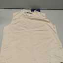 SAMPEEL Women's Summer Tank Top Vacation Trendy Lounge Mock Neck Beige, Size M