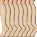 8 Pairs Compression Socks for Women & Men,Support Compression Stockings for Medical Running Athletic, L/XL