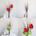 5PCS Artificial Lifelike Curly Willow Branches Decorative Dried Birch Twigs 25.9 Inch Fake Bendable Sticks Stems for Craft Vases Home Wedding Decor