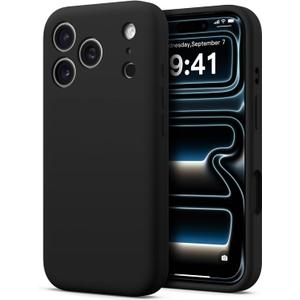 AOTESIER Compatible with iPhone 17 Pro Case, Silicone Upgrade [Full Camera Protection][Integrated Camera Control Button] Shockproof Protective 17 Pro Phone Case with Anti-Scratch Lining, Black