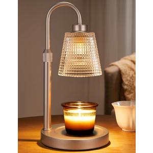 Innqoo Champagne Gold Candle Warmer Lamp with Timer, Dimmable Candle Warmer for Home Decor, Height Adjustable Candle Lamp for Jar Candles, Birthday Gifts for Women Mom, House Warming Gifts New Home
