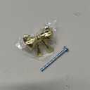 Hotop 15 Pack Gold Bow Dresser Knobs Cabinet Drawer Knobs with 2 Kinds Screws for Hardware Dresser Kitchen Drawer Aluminum Alloy Oxidation Wire Drawing Handle, 1.57" x 1.18"