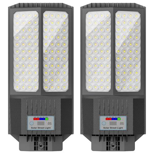 Jadisi 2026 New Solar Street Light, Solar Street Lights Outdoor Waterproof Dusk to Dawn 7000K LED Security Flood Light with Motion Sensor and Remote Control for Pathway, Entryway & Yard