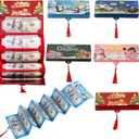 5 PCS Christmas Money Holders Xmas Surprise Money Envelope with 10 Slots as Credit Card Slots Christmas Cash Holder Booklet for DIY Cash Gift Card Wallet Clip Festive Party Decor