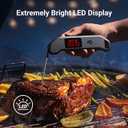 Professional Digital Meat Thermometer, 1 Sec Instant Read, 0.5 Accuracy NIST&NSF Certified Food Thermometer, Auto-Rotate Bright LED Screen, Highly Waterproof Cooking Thermometer for Grill BBQ, Black