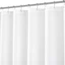 N&Y HOME 108 inch Extra Long Shower Curtain or Liner, Hotel Quality, Washable Fabric, White Bathroom Curtains with Grommets, 72x108