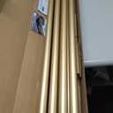 TONIAL 1 Inch Double Curtain Rods 72 to 144 Inch (6 to 12 ft), Heavy Duty Decorative Drapery Rod for Windows 69 to 140 Inch (5.75 to 11.7 ft) with Small Cap Finial, Gold