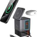 105W Charging StationMagSafe Compatible,6-in-1 Charging Dock,Gan Retractable Charger with Dual 65W Cables,USB-C Fast Charging for iPhone, AirPods,Tablets.