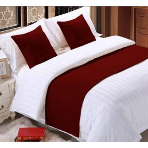 1 Piece Bed Runner Scarf Protector SDipcover Bed Decorative Scarf for Bedroom Hotel Wedding Room - 800 TC-100% Egyptian Cotton, Solid (Queen, Burgundy)