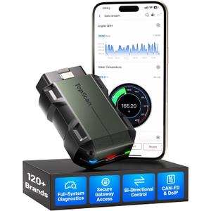 TOPDON Topscan Master OBD2 Scanner Bluetooth, 2026 Wireless Bidirectional Scan Tool, All System Diagnostic Tool for iOS & Android, 30+ Resets, FCA AutoAuth, CAN-FD/DoIP, Upgraded Version of TopScan