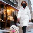 Double-layer Thick Fleece Ski Neck Gaiter, Winter Scarf Face Mask for Men Women, Warmer Beanie for Big Heads (Navy Blue)