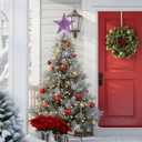 Blulu 10 Inches Purple Christmas Star Tree Topper Xmas Tree Topper Glitter Tree-top Star for Christmas Decorations